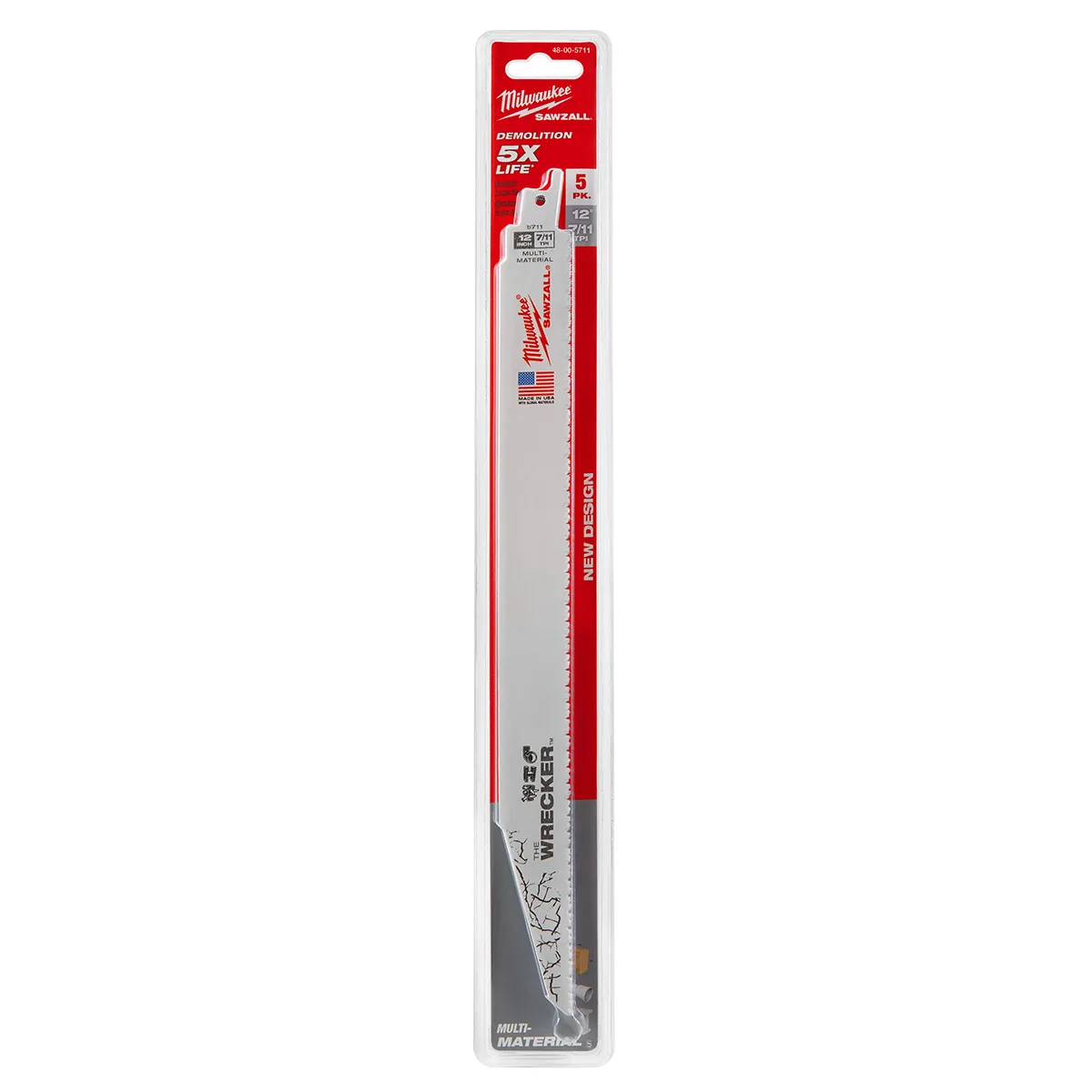 Hoja De Sierra Sable Pack 5 Milwaukee 305mm Madera Con Clavo.