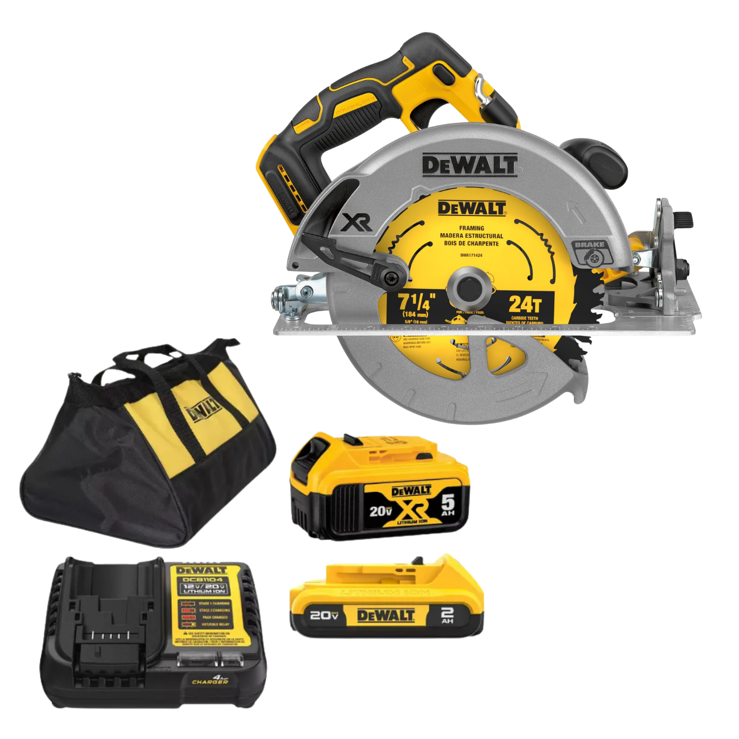 Sierra Circular Eléctrica Inalámbrica Dewalt Dcs570bkit