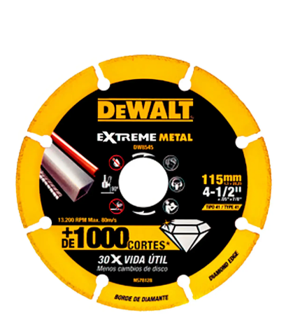 Disco De Corte Diamantado 4-1/2 Dewalt Dw8545